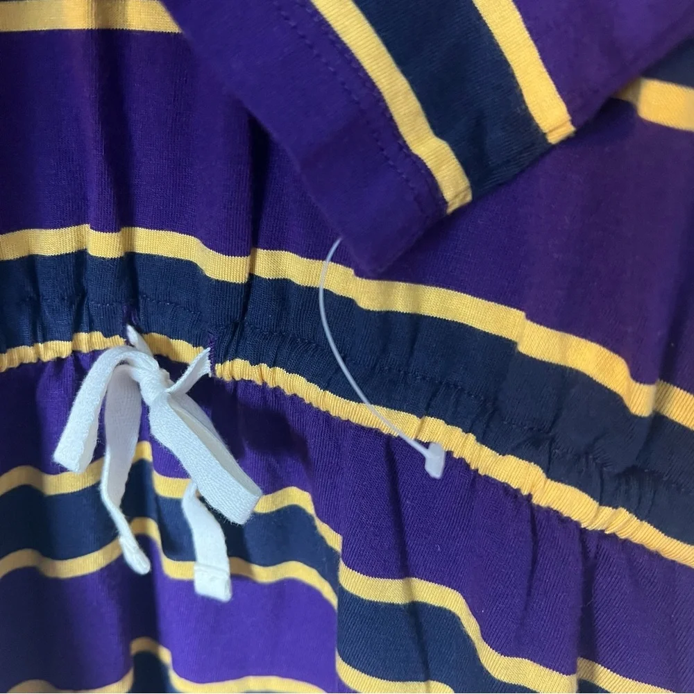 Ralph Lauren - Girls Striped Shirt‎ Dress Drawstring Waist  Purple Gold - Sz. L